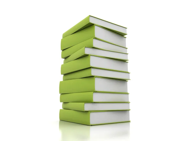 Bücher grün auf weißem Hintergrund — Stockfoto