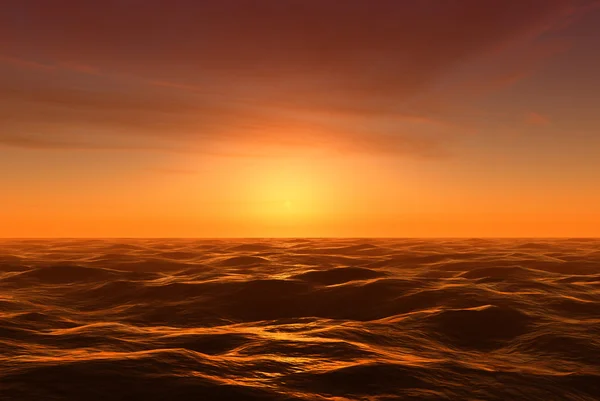 Zonsondergang over de Oceaan — Stockfoto