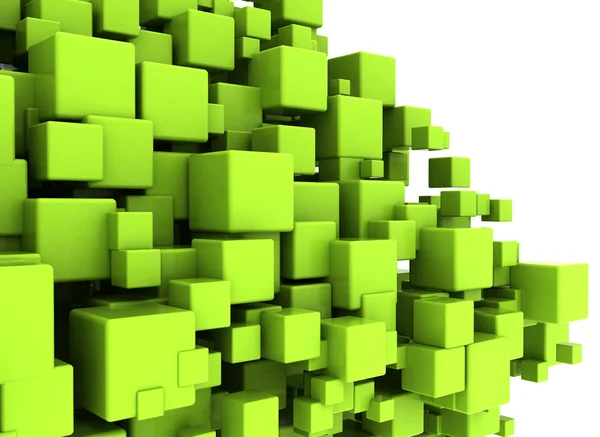 Groene kubussen abstracte achtergrond — Stockfoto