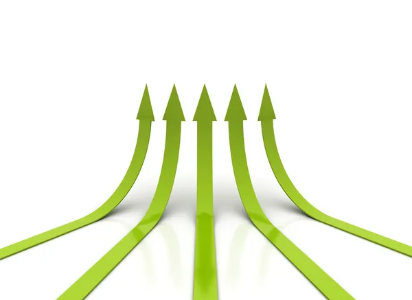 Green arrows going up — Stock Photo, Image