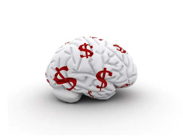 stock image Brain with dollar signs