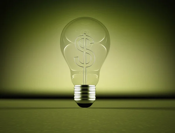 Light bulb with dollar sign — Stock Photo, Image