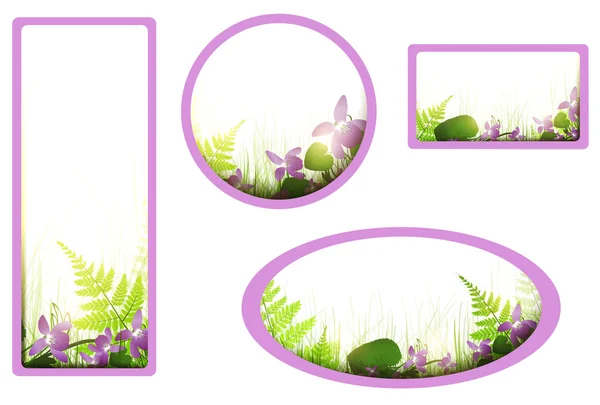 Transparente mit Viola-Blumen — Stockvektor