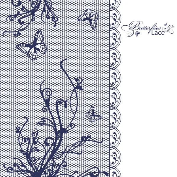 Encaje mariposas marco floral — Archivo Imágenes Vectoriales
