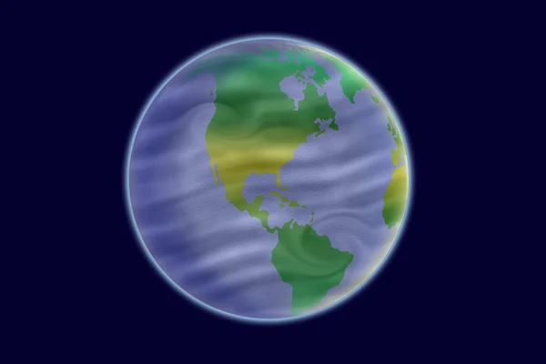 Моделирование поверхности Земли и облаков . — стоковое фото
