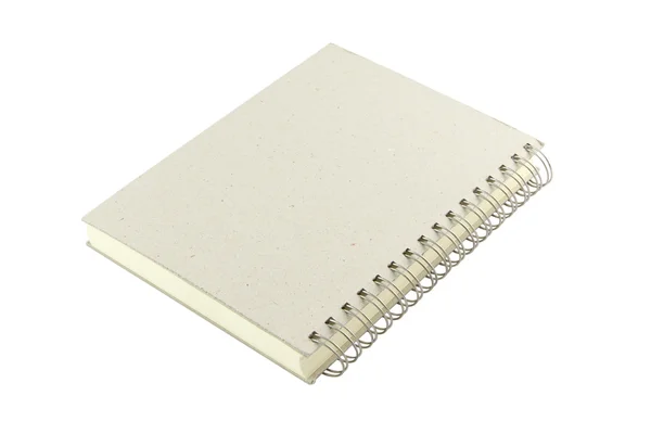 Anillo de cubierta de grano encuadernar libro de notas sobre fondo blanco . —  Fotos de Stock
