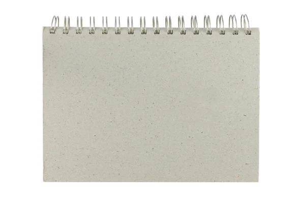 Anel de cobertura de grão direto vincular livro de notas sobre fundo branco . — Fotografia de Stock