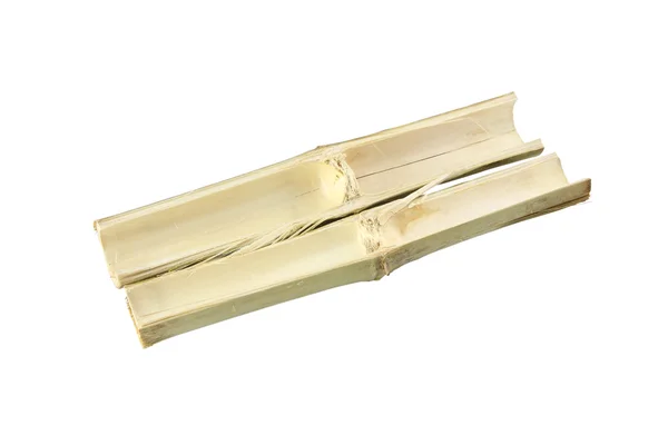 Tubo di bambù tagliato su sfondo bianco . — Foto Stock