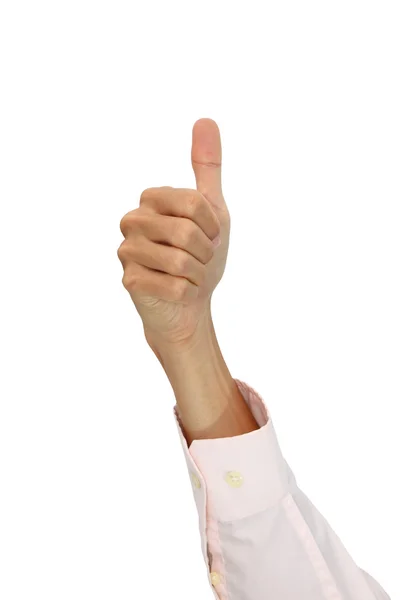 Рука офисного человека показывает большой палец . — стоковое фото