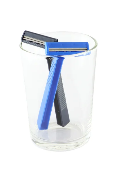 Remolque máquinas de afeitar en vidrio — Foto de Stock