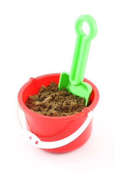 Sand bucket and shovel for beach play. — Stock Photo, Image