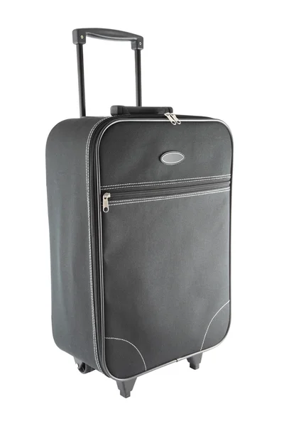 Schwarze Reisetaschenseite auf weißem Hintergrund. — Stockfoto