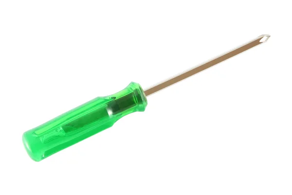 Green handle screwdriver — Stock Photo, Image