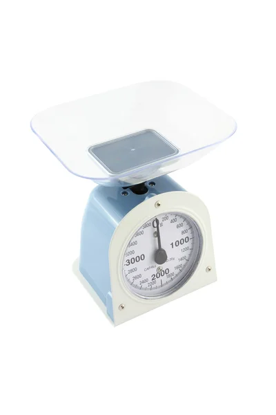 Aparelhos de pesagem para balança de cozinha a partir da vista lateral superior . — Fotografia de Stock