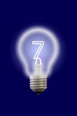 Yedi numara parlayan iç elektrik lambası.