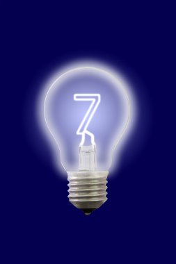 Seven number glow inner electric lamp. clipart