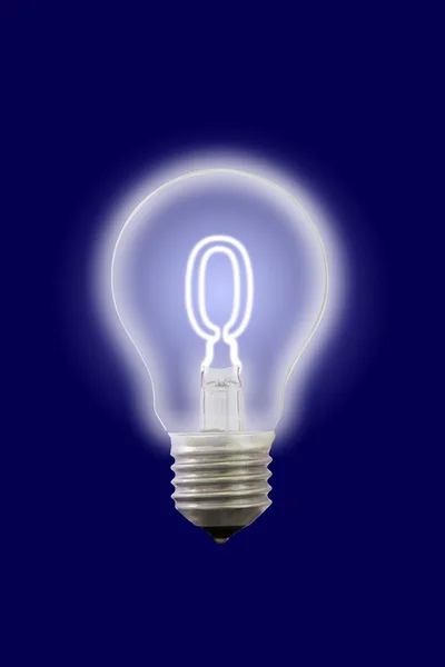 Zero number glow inner electric lamp. — Stock Photo, Image