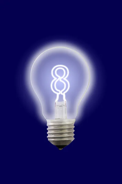 Lámpara eléctrica interna brillante de ocho números . — Foto de Stock
