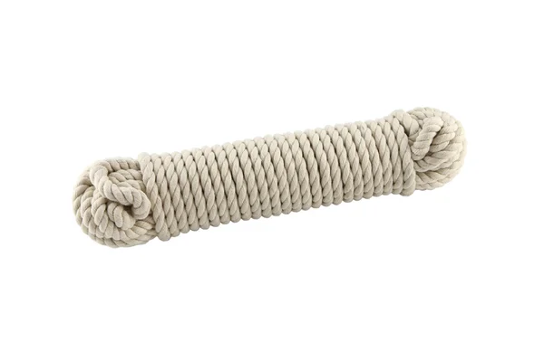 Bobina di corda di cotone su sfondo bianco — Foto Stock