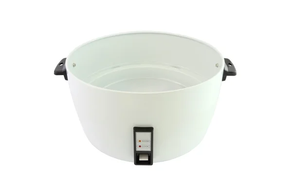 Outer pot of electric rice cooker on white background. — Stock Photo, Image