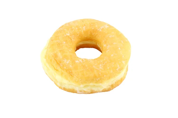 Одноразовий цукровий пончик на білому тлі . — стокове фото