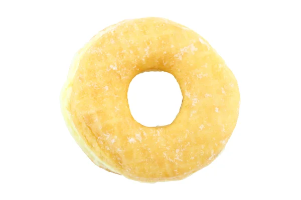 Donut de azúcar de una sola vista superior sobre fondo blanco . —  Fotos de Stock
