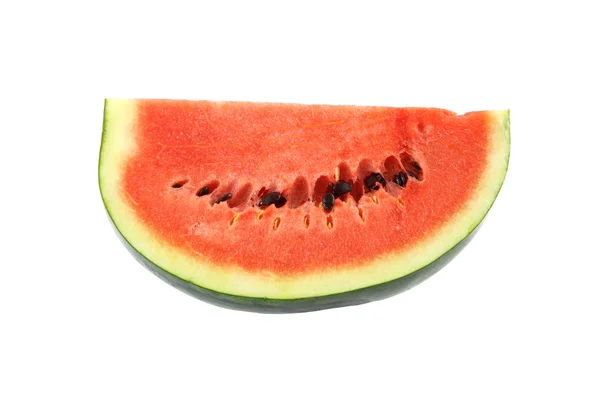 Parte da melancia vermelha no fundo branco . — Fotografia de Stock