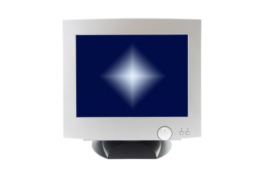 Cathode ray tube monitor on white background. clipart