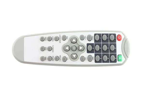 Direct top of remote control on white background. — Stock Photo, Image
