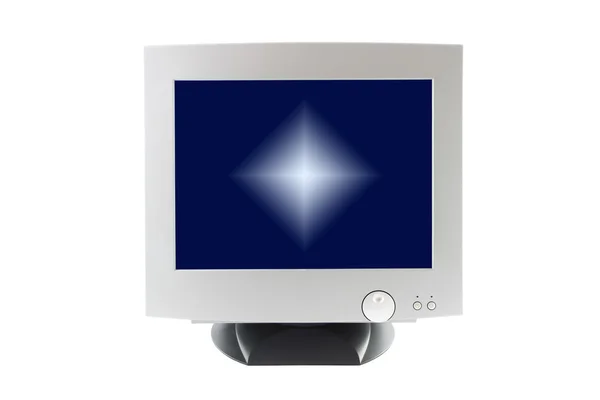 Monitor de tubo de raios catódicos no fundo branco . — Fotografia de Stock