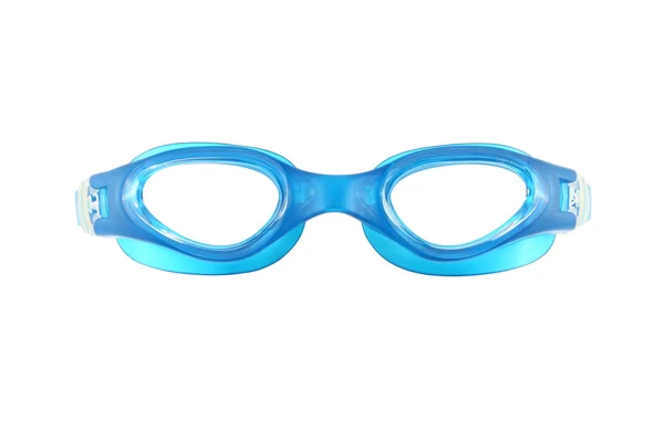 Óculos moldura de borracha azul no fundo branco . — Fotografia de Stock
