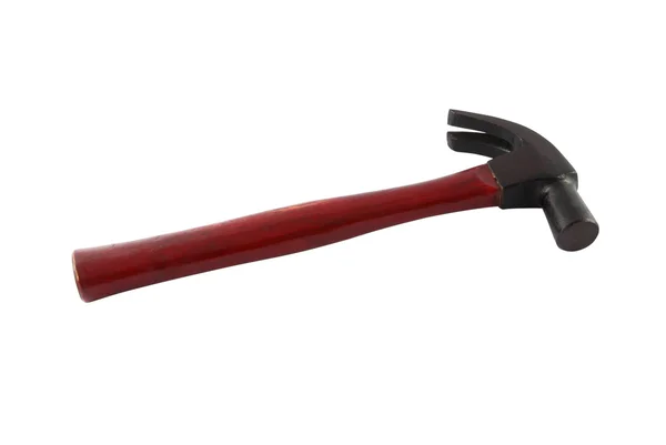 Crimson handtag hammare från svansen på vit bakgrund. — Stockfoto