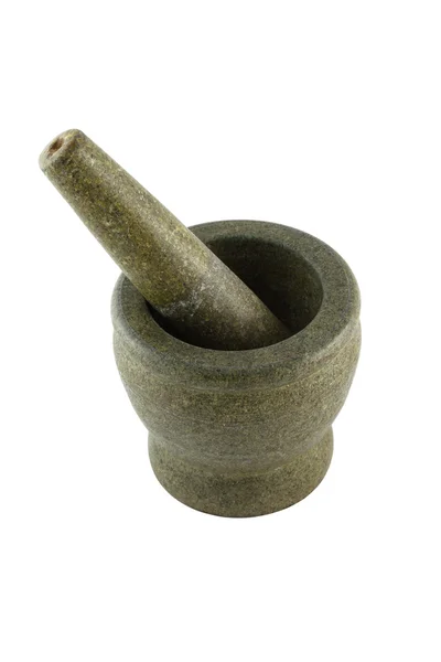 Mortier de pierre et pilon pour la cuisson des ingrédients de crack . — Photo