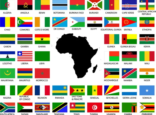 Bandiere africane — Vettoriale Stock