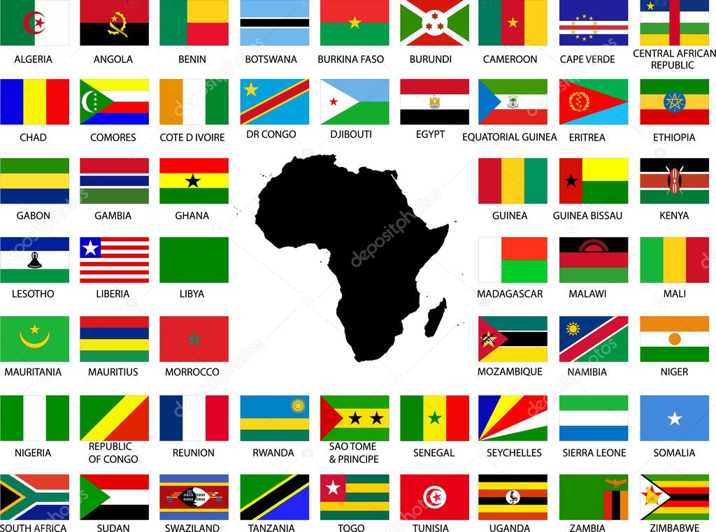 Drapeaux du Congo, Angola, Cameroun, Gabon et Guinée équatoriale Vecteur  par ©Tindo 71958941