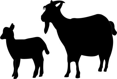 Goats silhouette clipart