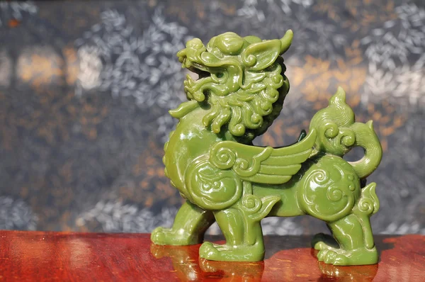Νεφρίτη κινεζική ιερό ζώο (κλήση στα κινέζικα είναι Pe-ΣΙΑ) Εικόνα Αρχείου