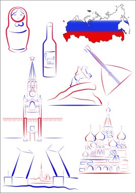 Russia sights and symbols clipart
