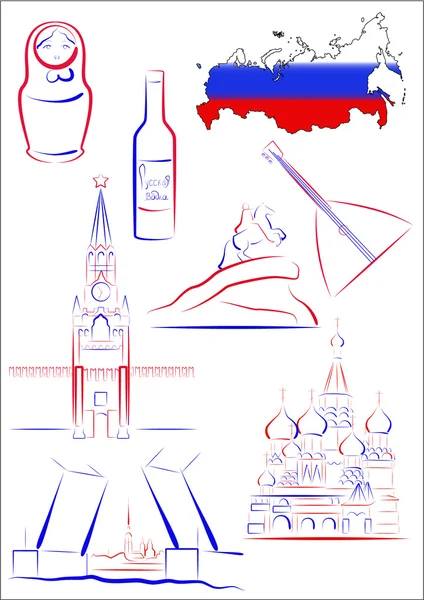 Russia sights and symbols — Stock Vector