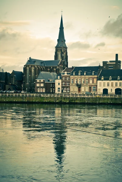 stock image Maastricht. River Maas, St Martins Church view