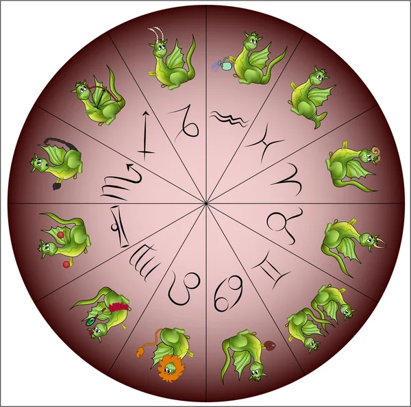 Zodiac tecken dragon — Stock vektor