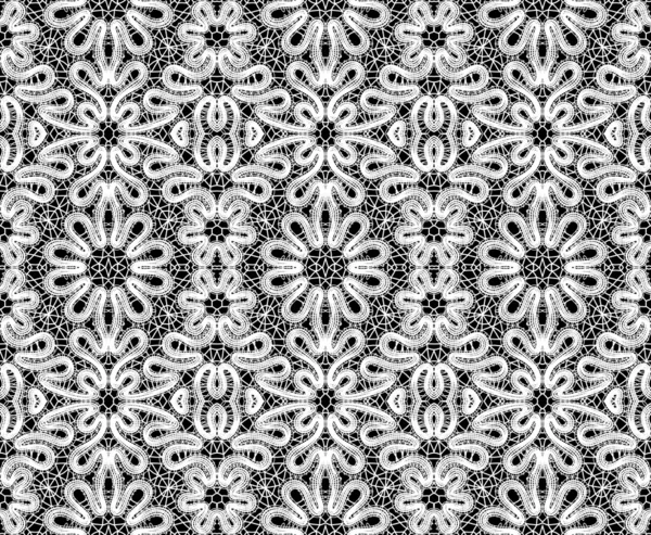 Hermoso encaje blanco sobre fondo negro — Archivo Imágenes Vectoriales