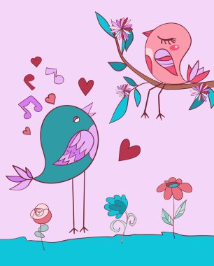 Love bird song clipart