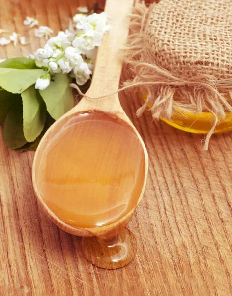 Miel en cuchara —  Fotos de Stock