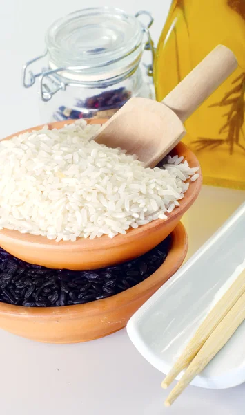 Black and white rice — Stock Photo, Image