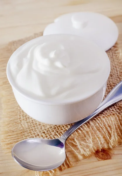 Milk product sour cream — Stock Photo, Image