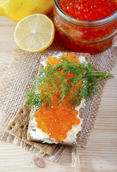 Pan con caviar —  Fotos de Stock