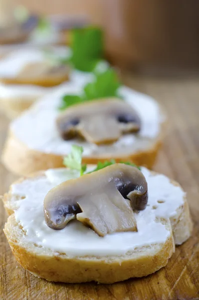 stock image Bread with mushroom