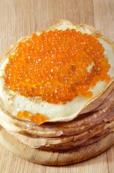 stock image Pancakes with caviar