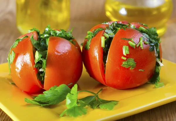 Stuffed tomato with parsley — Stock Photo, Image